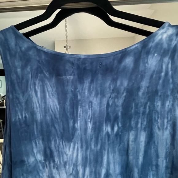 Chaps Sleeveless Blue Tie-Dye Tiered Maxi Dress - Casual Summer Style - Picture 10 of 10